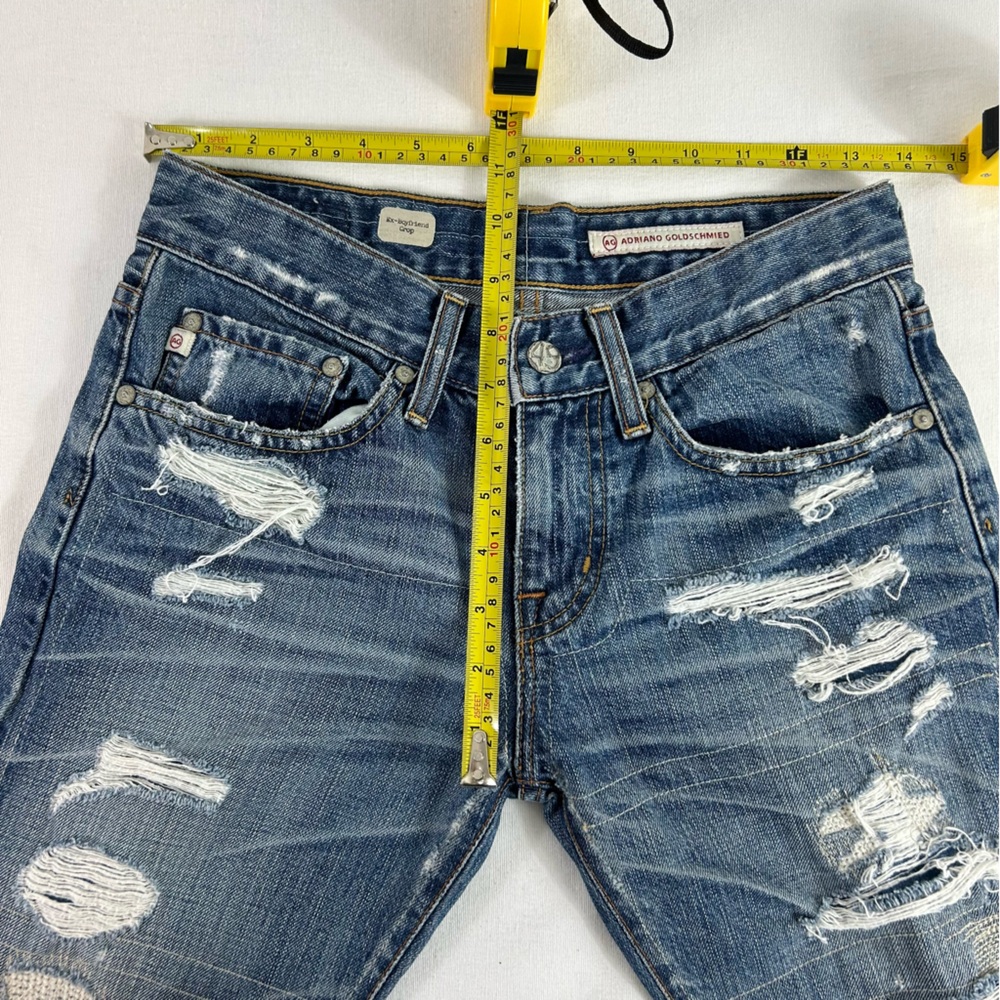 AG Adriano Goldschmied Ex Boyfriend Crop Distressed Jeans Women’s 24 R Mid Rise - Picture 7 of 12
